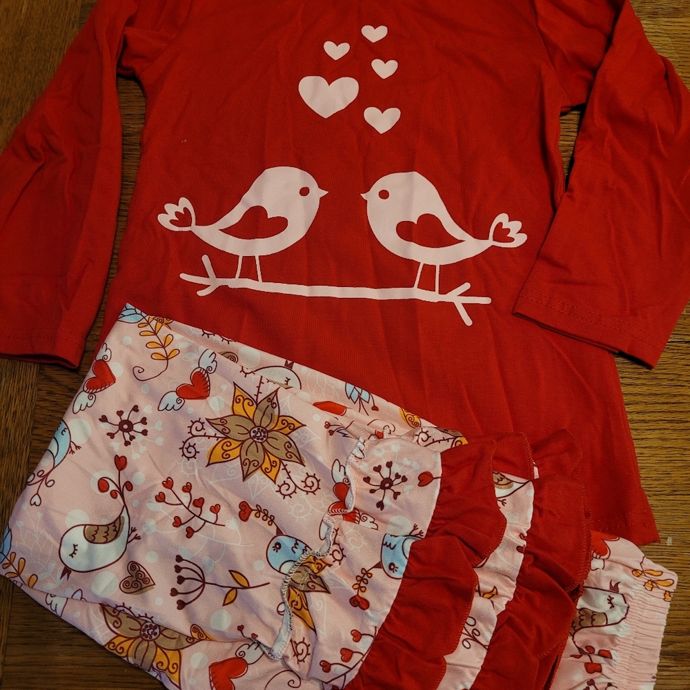 Valentine's day girls outfit Pants Top Flare